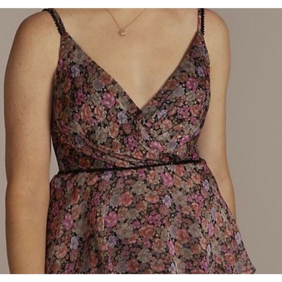 DB STUDIO Floral Print 2,Tiered Ruffled Flounce Dress w Beading Size 10 - Picture 4 of 14